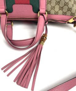 Gucci GG Bamboo Collection Satchel or Shoulder Bag handle