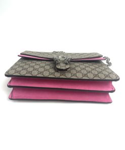 Gucci GG Supreme Monogram Medium Dionysus Shoulder Bag Pink bottom