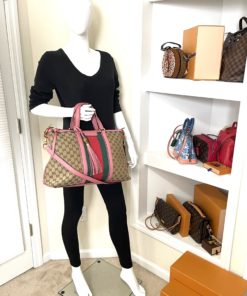 Gucci GG Bamboo Collection Satchel or Shoulder Bag w mannequin