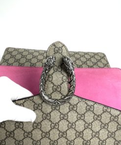 Gucci GG Supreme Monogram Medium Dionysus Shoulder Bag Pink