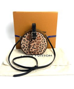 Louis Vuitton Petite Boite Chapeau Bag Leopard Print & Reverse Monogram Canvas w box & dust bag