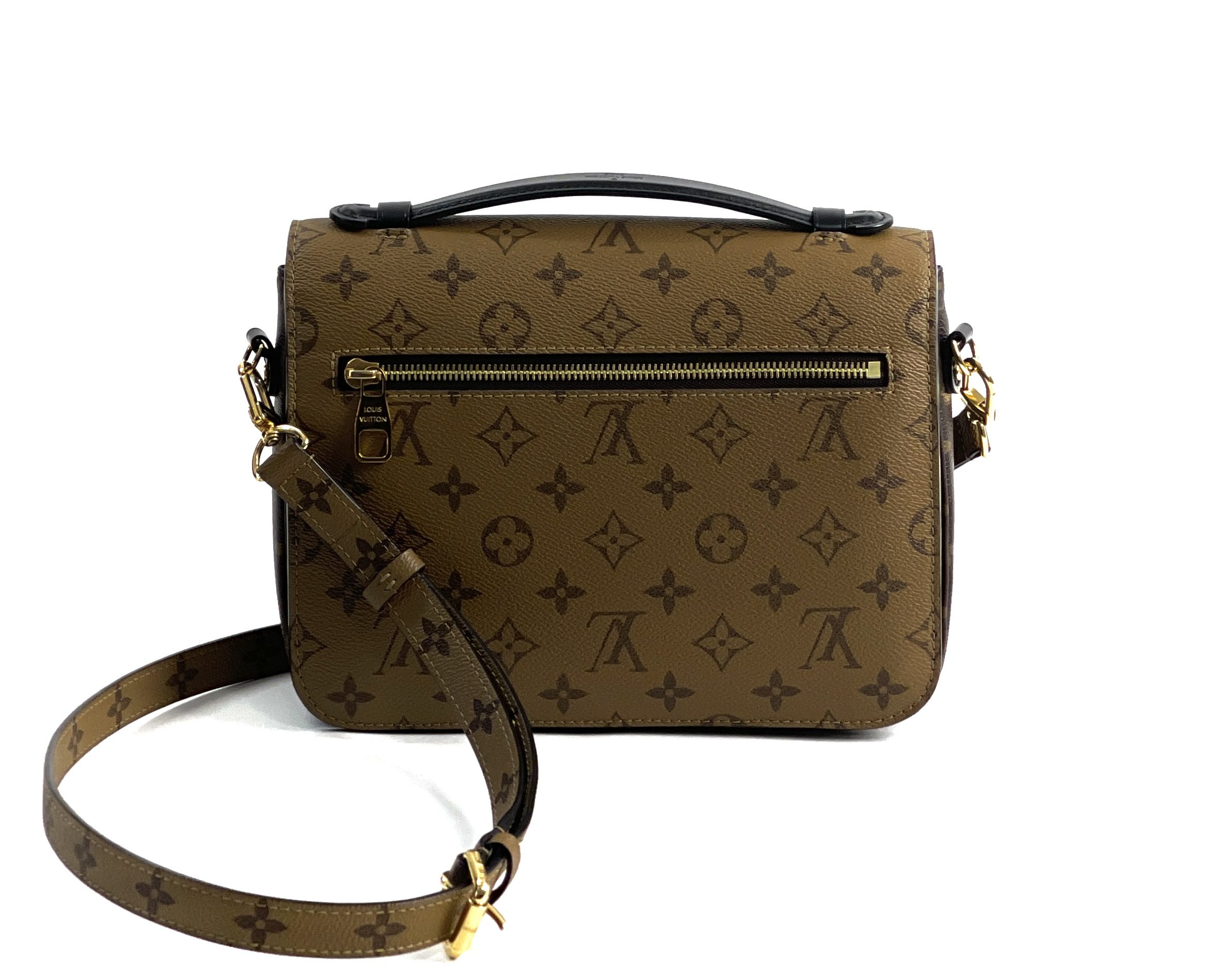 Louis Vuitton Metis Pochette Reverse Monogram Canvas Crossbody Bag Brown