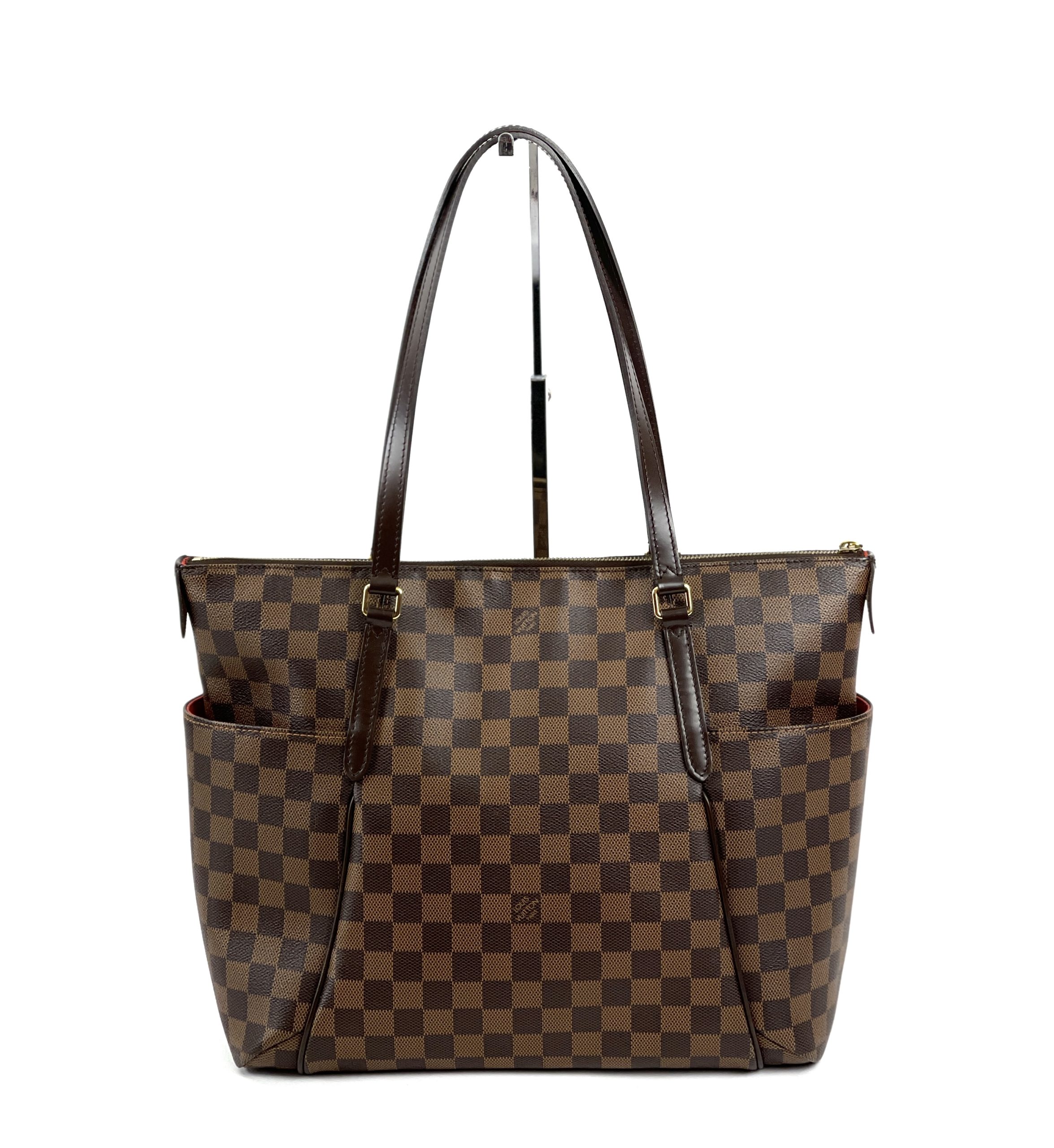 Brown Louis Vuitton Damier Ebene Canvas Tote Bag For Sale at
