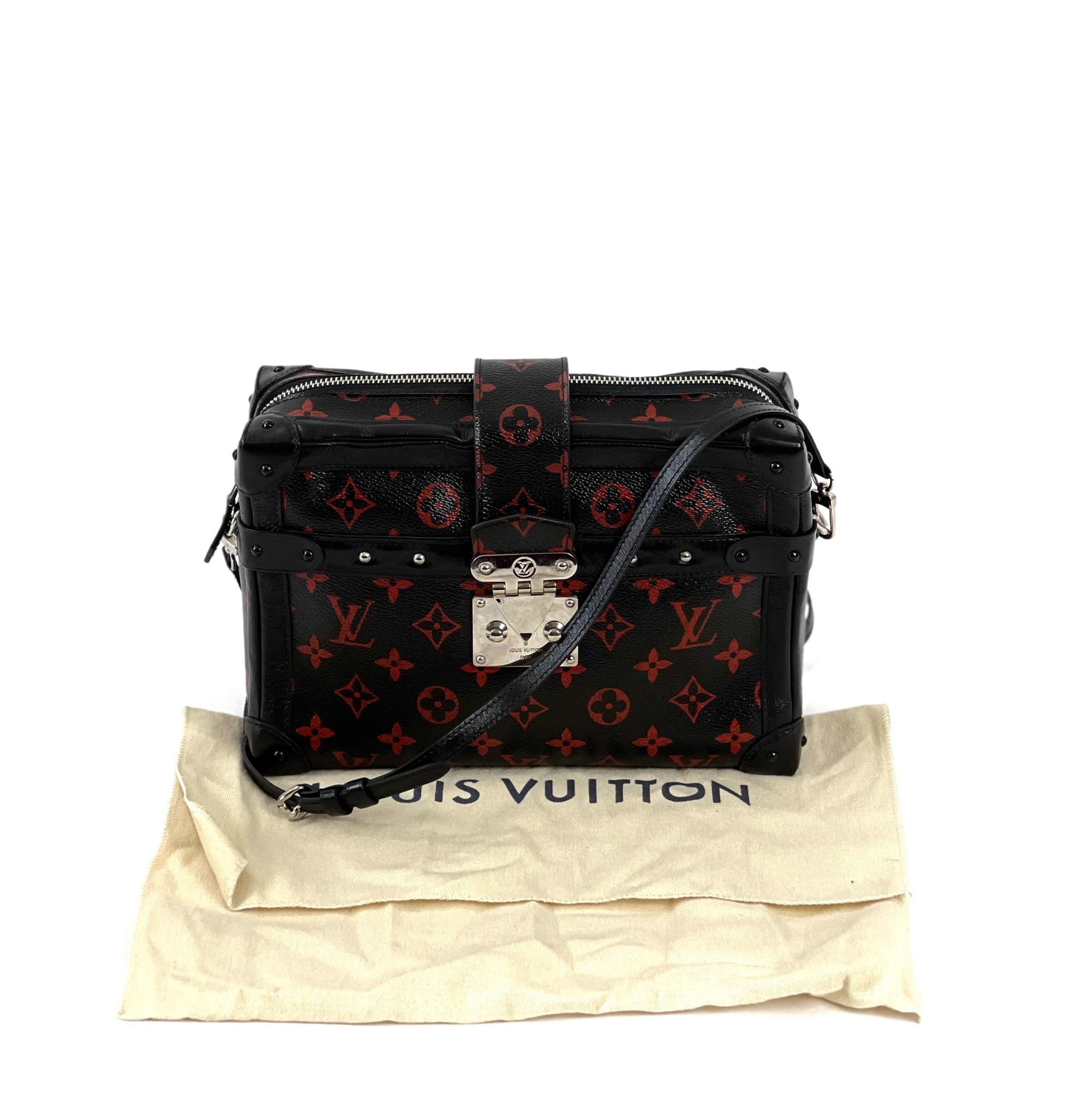 Louis Vuitton Red Leather Petite Malle Soft mm Bag