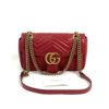 Gucci Marmont Small Matelassé Shoulder Bag Hibiscus Red Leather 8