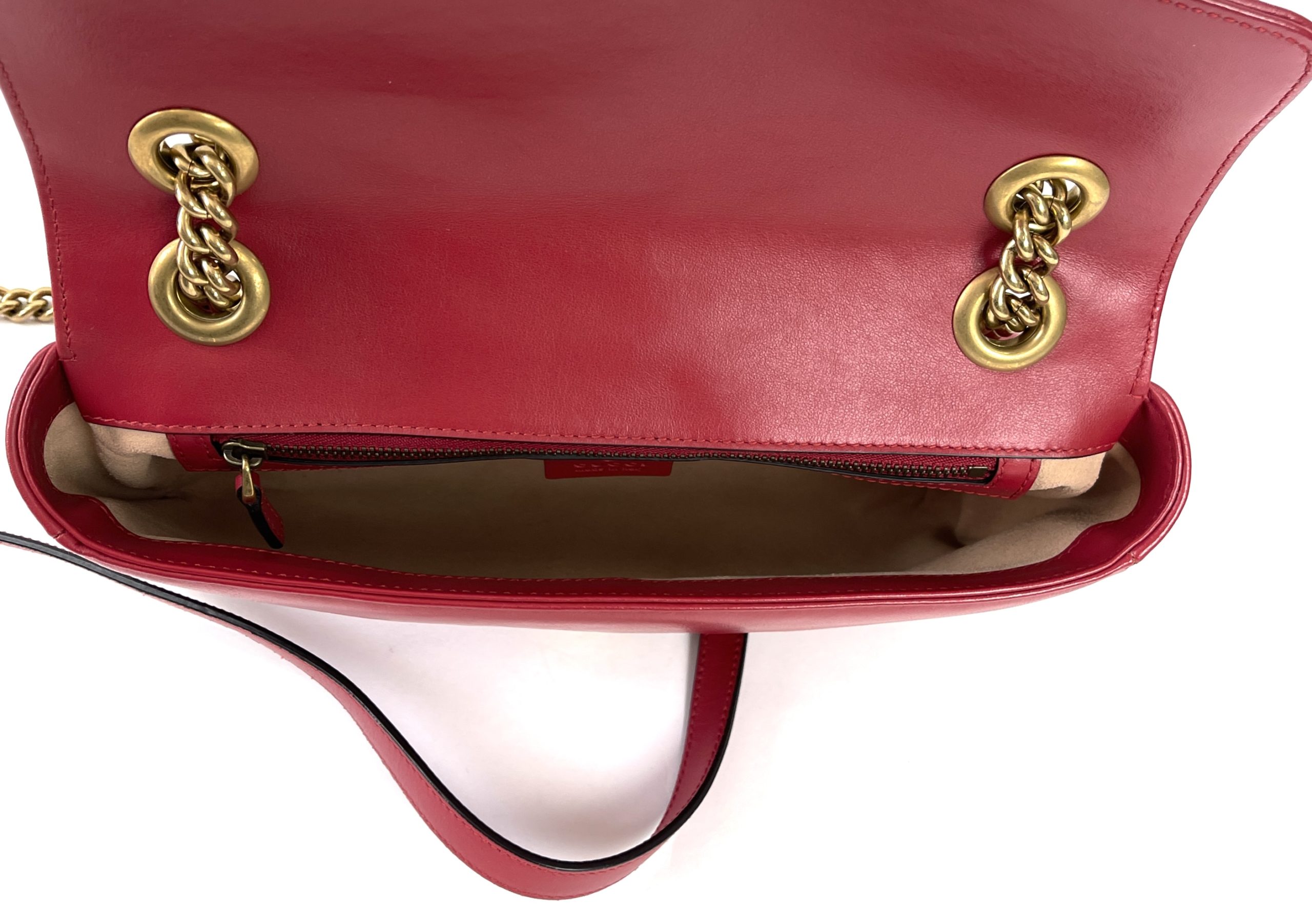 Gucci GG Marmont Shoulder Bag Matelasse Velvet Small Hibiscus Red in Velvet  with Antique Gold-tone - US