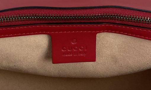 Gucci Marmont Small Matelassé Shoulder Bag Hibiscus Red Leather 13