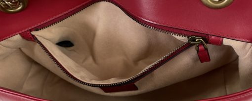 Gucci GG Marmont Small Matelassé Shoulder Bag Hibiscus Red Leather 14
