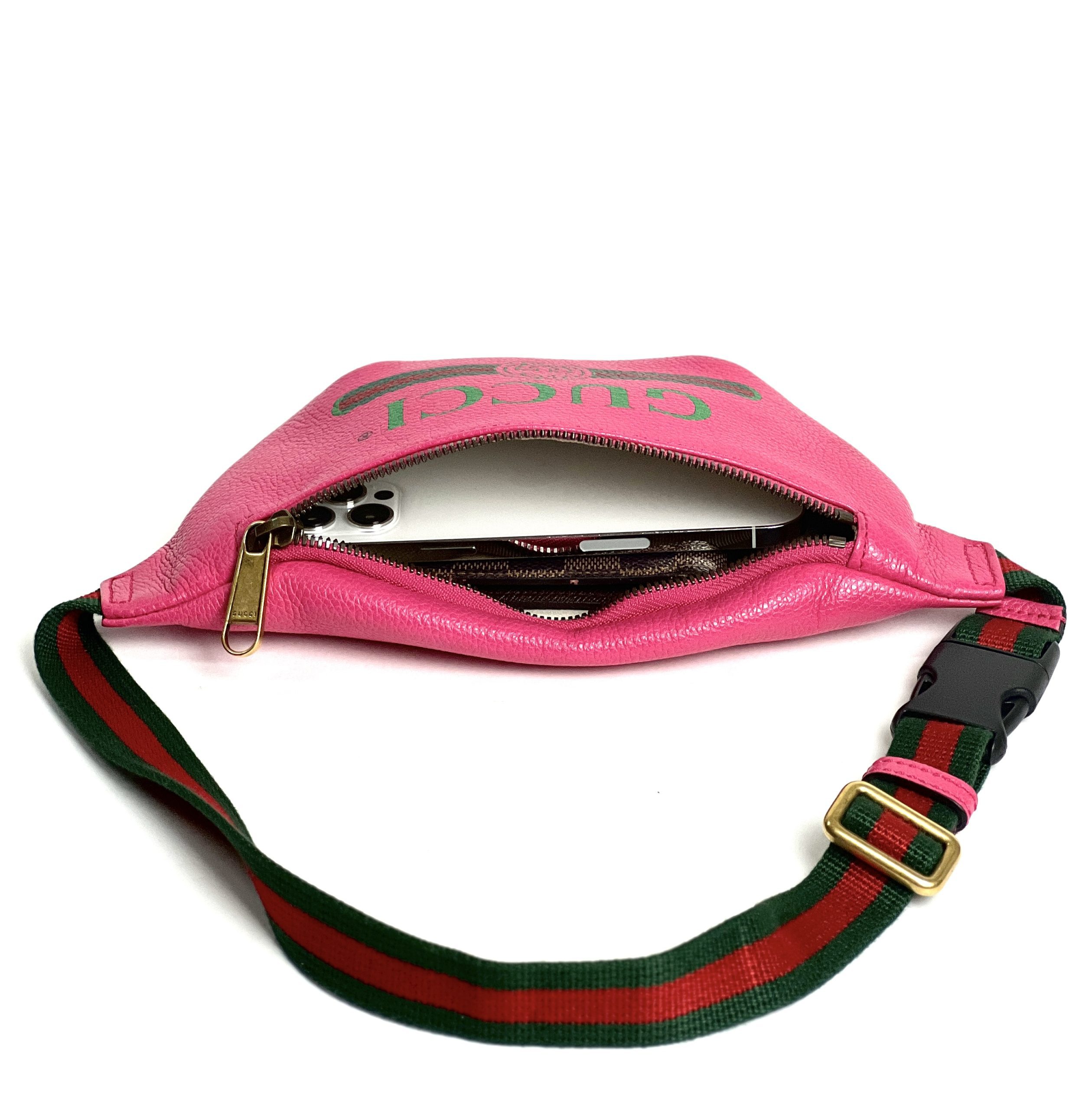 Gucci Pink Leather Small Bum Belt - A World Goods For You, LLC