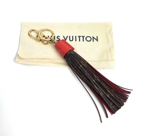 Louis Vuitton Monogram Tassel Bag Charm Red w dust bag