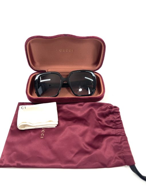 Gucci Black Oversize Rectangular Sunglasses GG0096S 8
