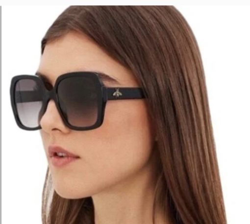 Gucci Black Oversize Rectangular Sunglasses GG0096S 3