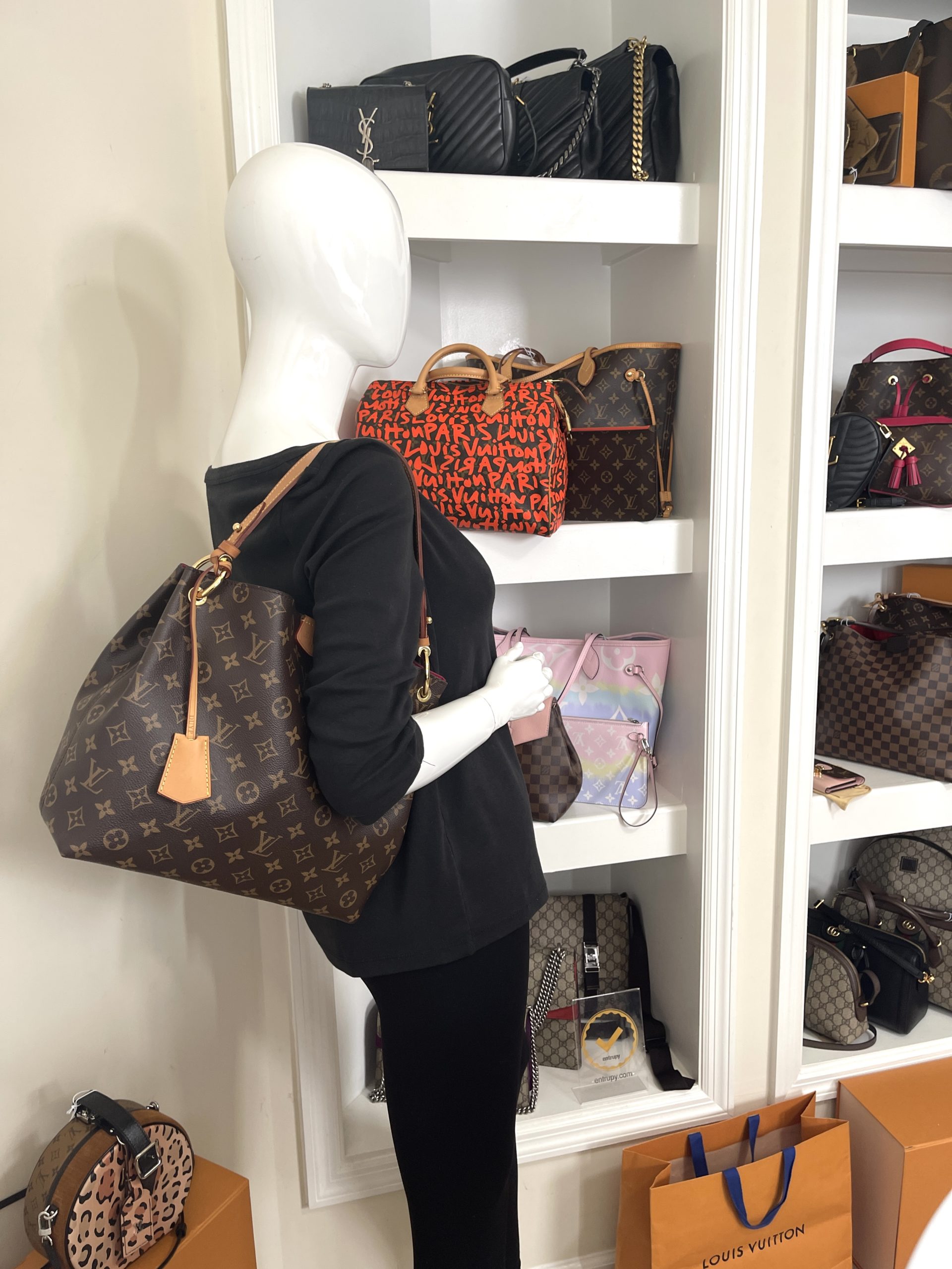 Louis Vuitton Monogram Graceful PM Tote with Pivone - A World Of