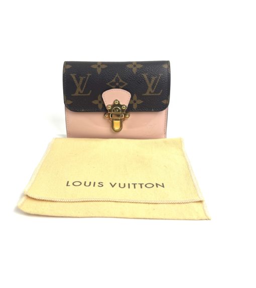 Louis Vuitton Monogram Compact Cherrywood Wallet with Rose Ballerine 2