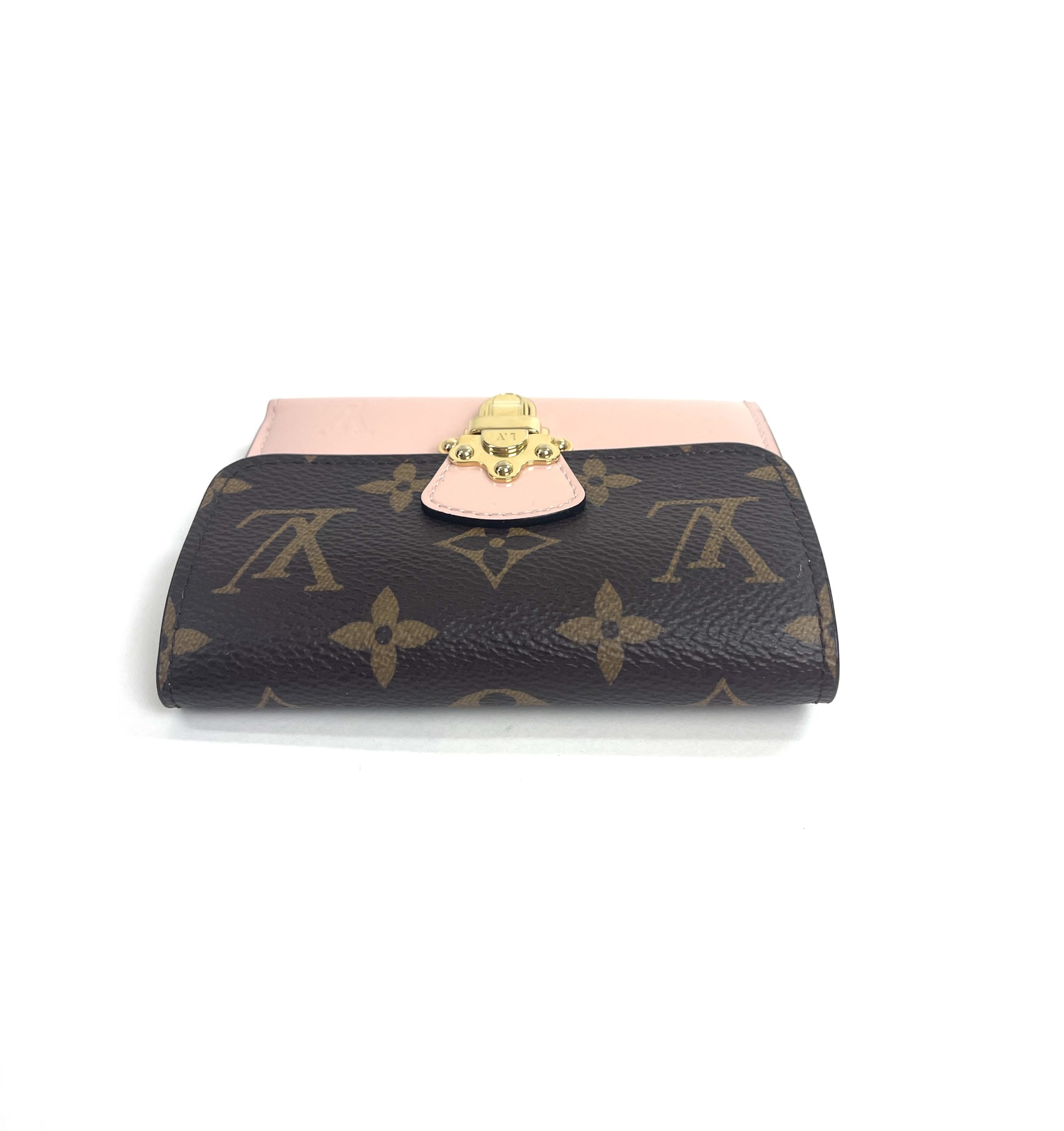 Louis Vuitton Monogram Compact Cherrywood Wallet with Rose
