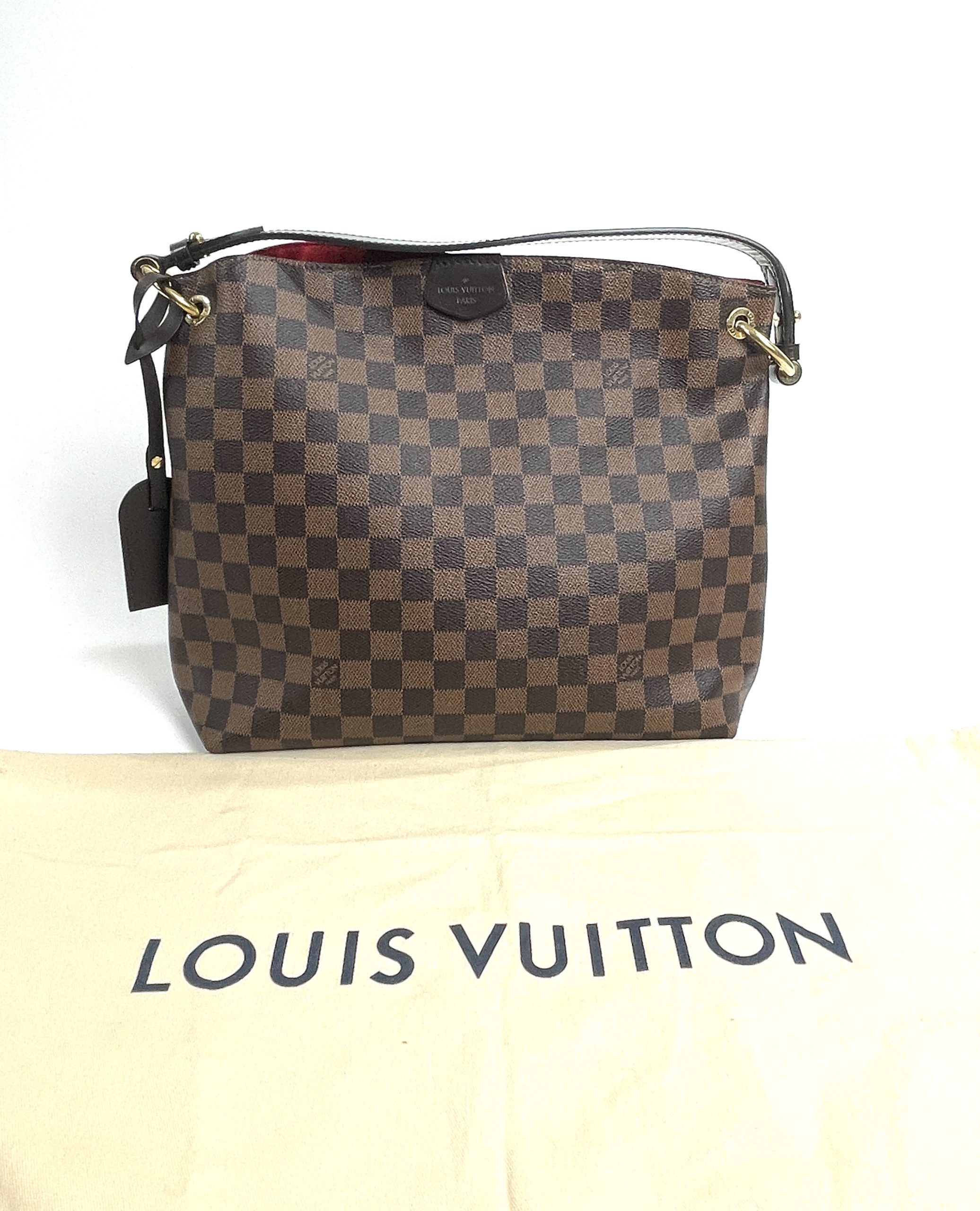 Louis Vuitton Graceful PM Damier Ebene Shoulder Bag Brown