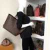 Louis Vuitton Damier Ebene Neverfull MM Red Interior 4