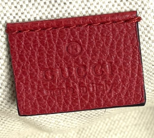 Gucci Logo Grained Calfskin Large Red Bum Bag 19