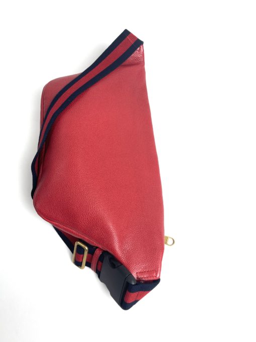 Gucci Logo Grained Calfskin Large Red Bum Bag 16