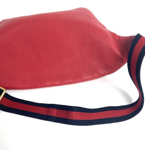 Gucci Logo Grained Calfskin Large Red Bum Bag 13