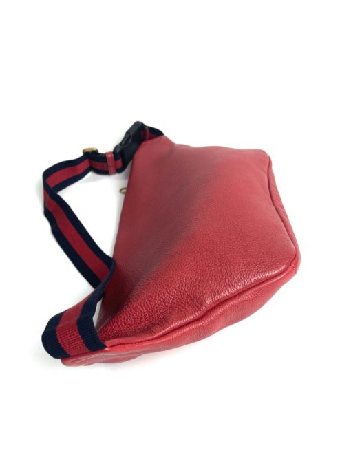 Gucci Logo Grained Calfskin Large Red Bum Bag 11