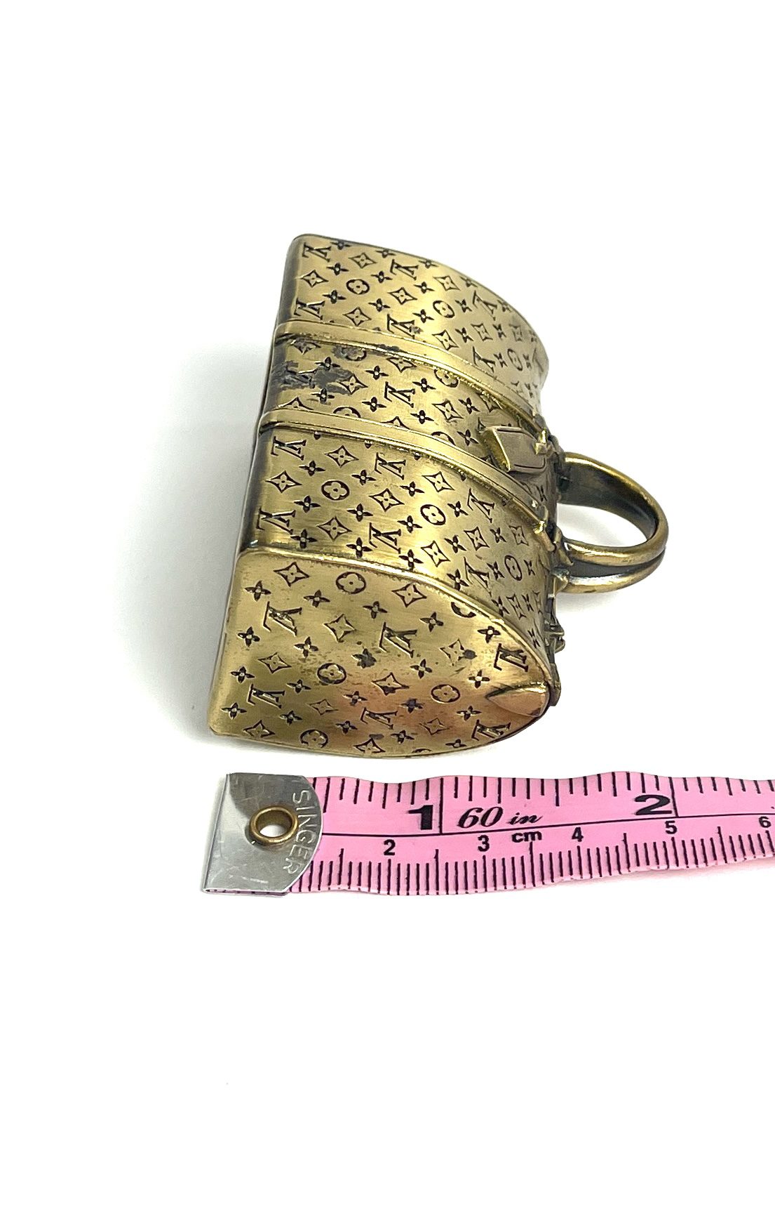LOUIS VUITTON Keepall Motif Paper Weight Metal Gold Tone LV Auth