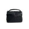 YSL Medium College Matelasse Black Lambskin V-Flap Crossbody Bag 12