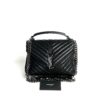 YSL Medium College Matelasse Black Lambskin V-Flap Crossbody Bag 5