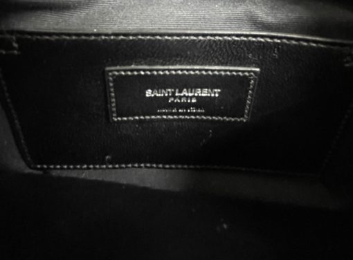 YSL Medium College Matelasse Black Lambskin V-Flap Crossbody Bag 16