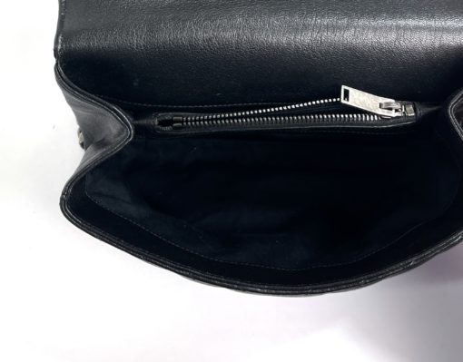 YSL Medium College Matelasse Black Lambskin V-Flap Crossbody Bag 17