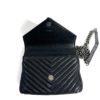 YSL Medium College Matelasse Black Lambskin V-Flap Crossbody Bag 18