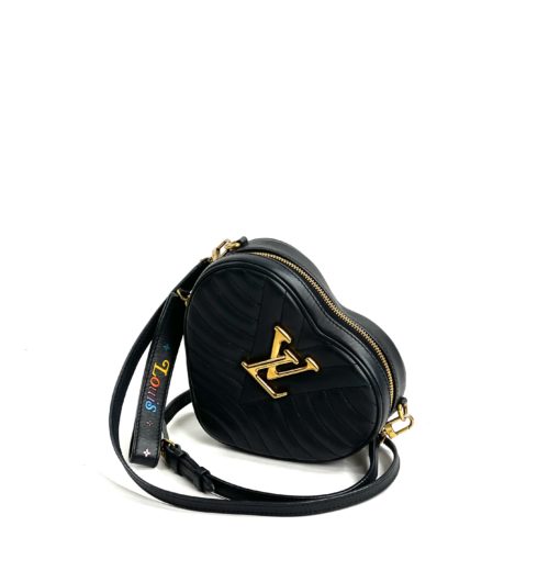 Louis Vuitton New Wave Black Leather Heart Crossbody or Wristlet 16