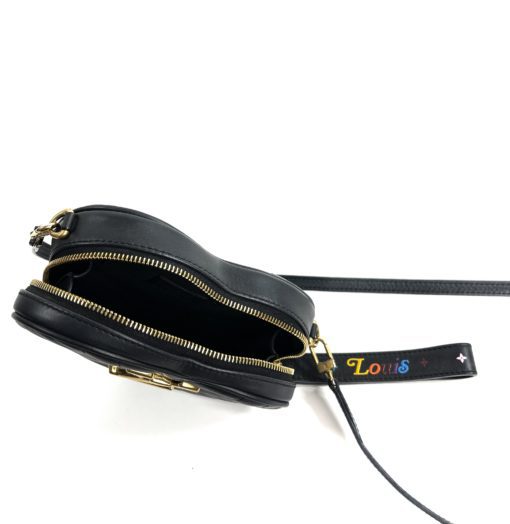 Louis Vuitton New Wave Black Leather Heart Crossbody or Wristlet 21