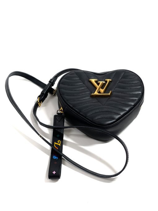 Louis Vuitton New Wave Black Leather Heart Crossbody or Wristlet 9