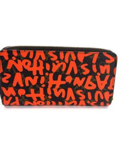 LOUIS VUITTON Monogram Graffiti Zippy Wallet Orange 1249731