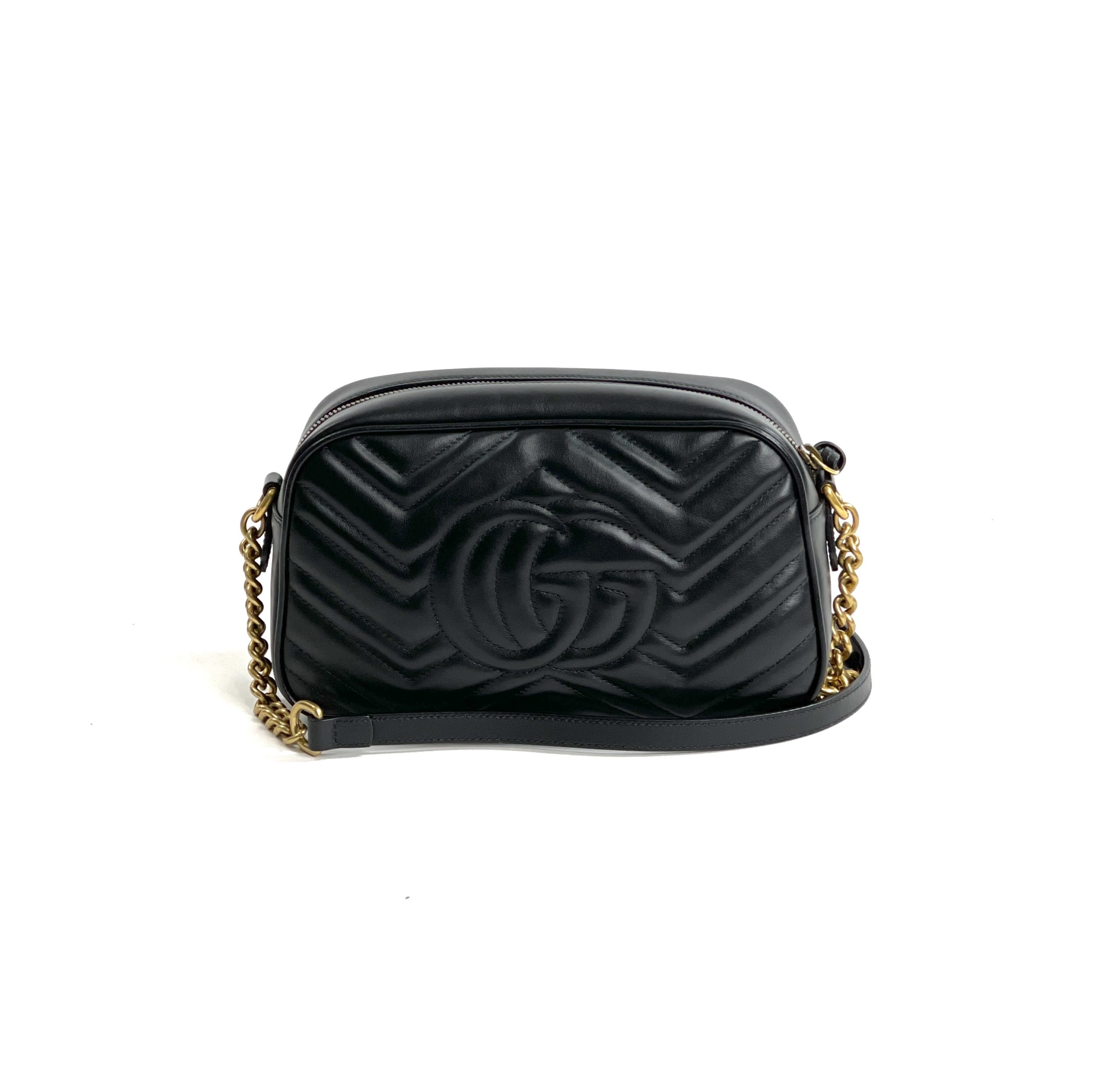 Gucci Black Mini Petite Gg Shoulder Bag In 1000 Black