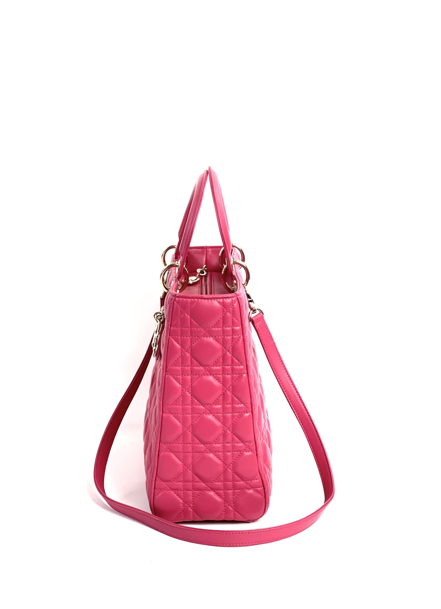 CHRISTIAN DIOR Bag - Cannage Pink Lambskin Lady Dior Bag