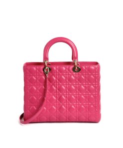 Christian Dior Lambskin Cannage Large Lady Dior Pink 2