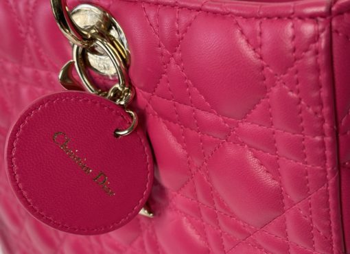 Christian Dior Lambskin Cannage Large Lady Dior Pink 17