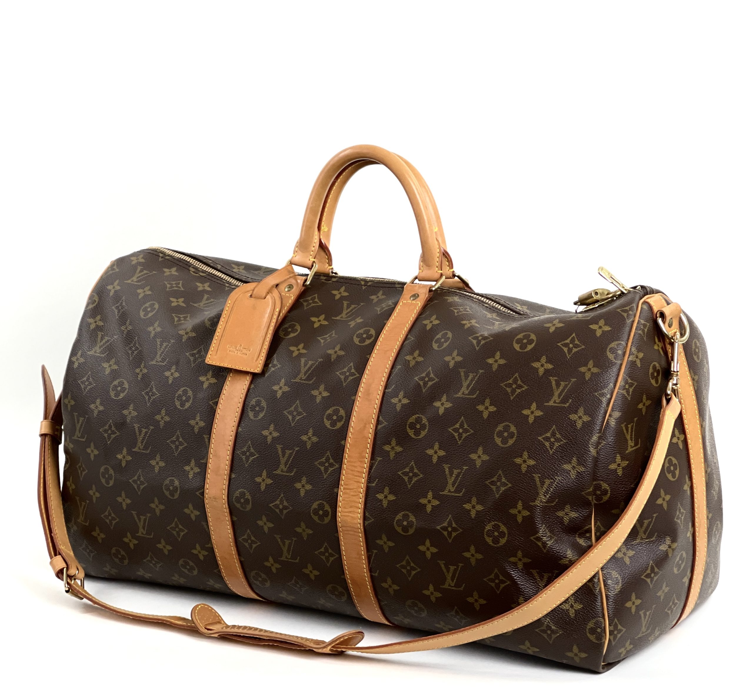 Louis Vuitton 100% Canvas Brown Monogram Keepall Bandouliere 55 One Size -  64% off
