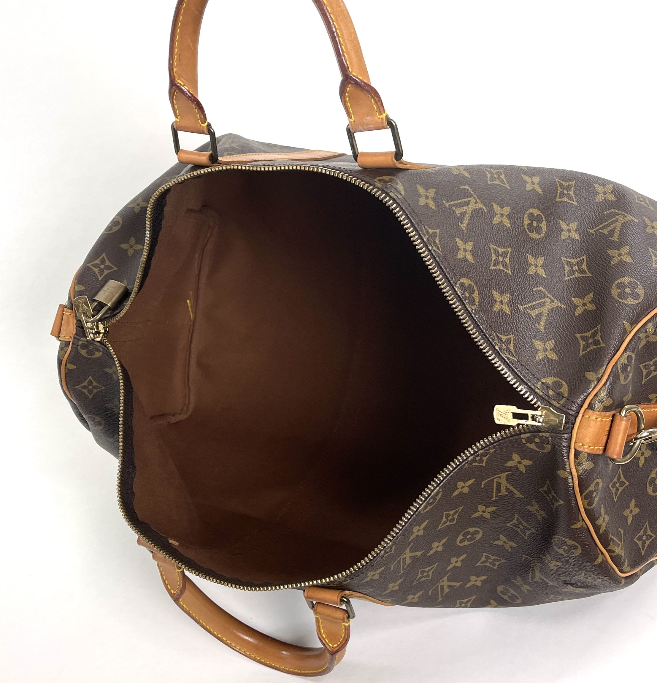 Louis Vuitton Keepall 50 Brown Gold Plated Handbag (Pre-Owned)