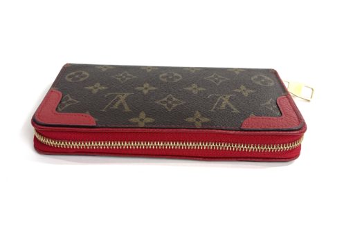 Louis Vuitton Monogram Retiro Zippy Wallet with Cerise Red 25