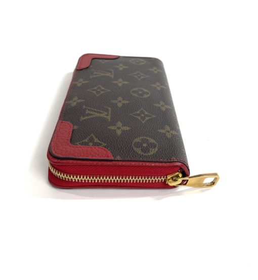 Louis Vuitton Monogram Retiro Zippy Wallet with Cerise Red 12