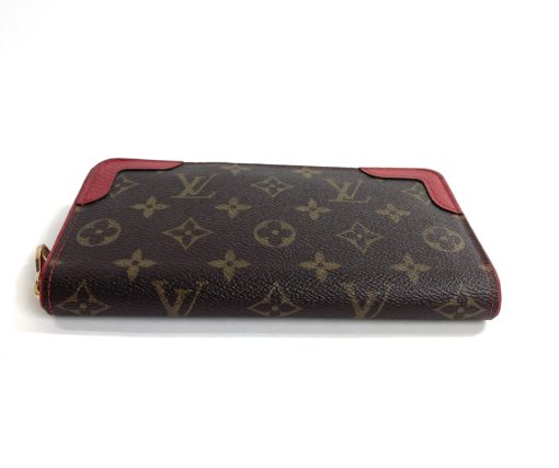 Louis Vuitton Monogram Retiro Zippy Wallet with Cerise Red 6