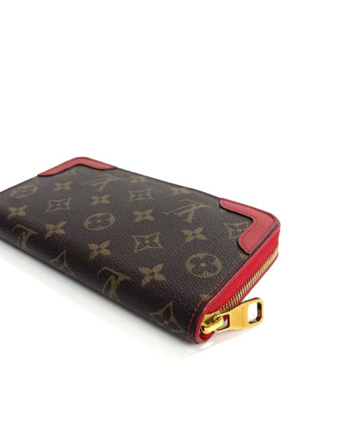 Louis Vuitton Monogram Retiro Zippy Wallet with Cerise Red 10