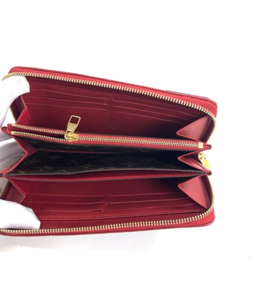 Louis Vuitton Monogram Retiro Zippy Wallet with Cerise Red 4