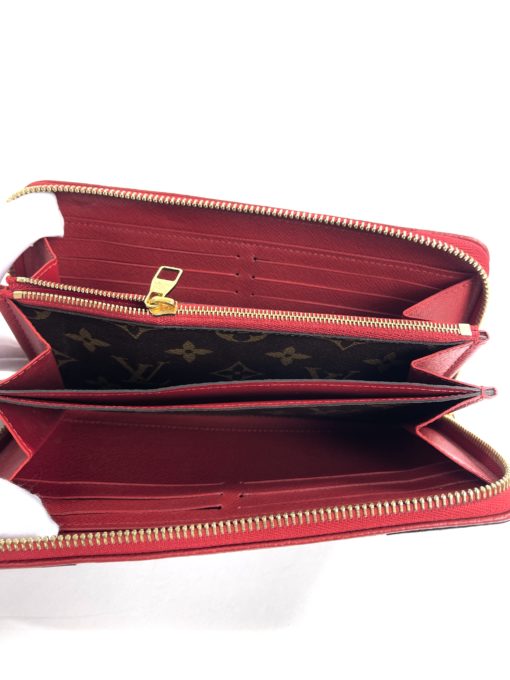 Louis Vuitton Monogram Retiro Zippy Wallet with Cerise Red 15