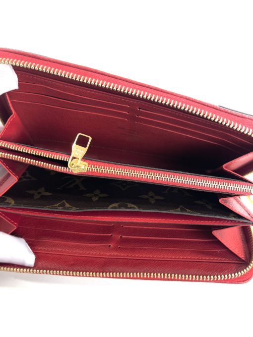 Louis Vuitton Monogram Retiro Zippy Wallet with Cerise Red 14