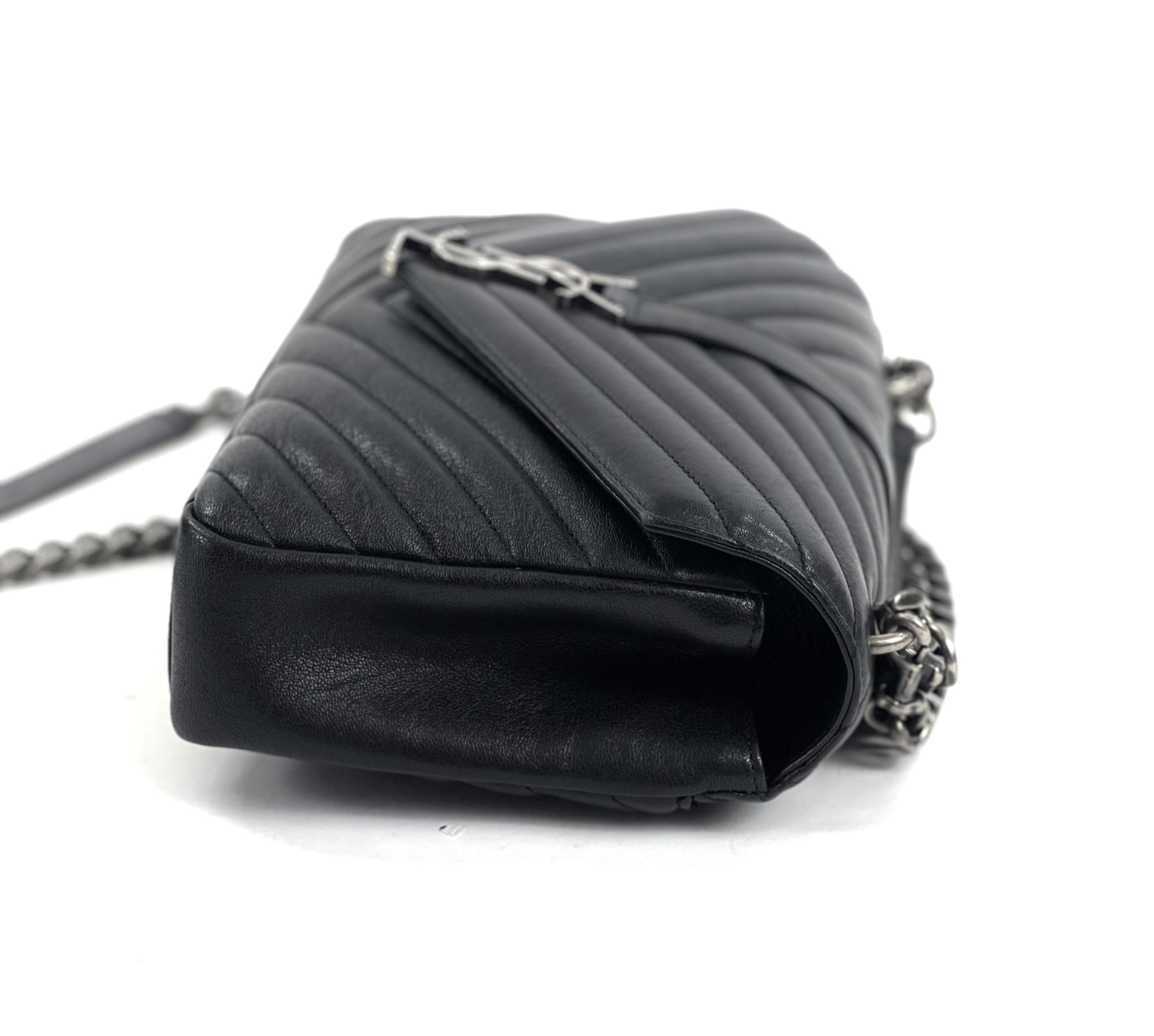 Saint Laurent College Small, Black with Silver Hardware, preowned