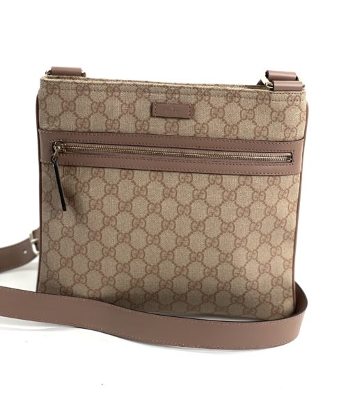 Gucci GG Supreme Monogram Small Flat Messenger Bag Pink 15